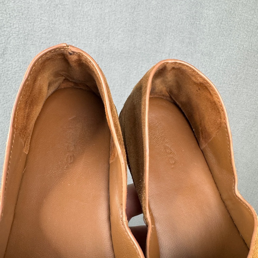 Vince Glyn Camel Suede Almond Toe Slip On Loafers Flats Womens Size 7M EUR 37 - Picture 3 of 8